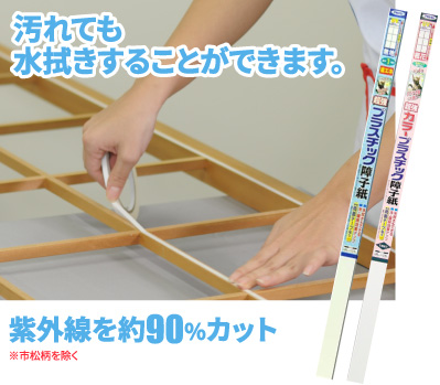 汚れても水拭きすることができます。　紫外線を約95％カット