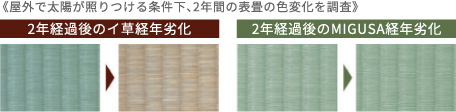 2年経過後の経年劣化比較